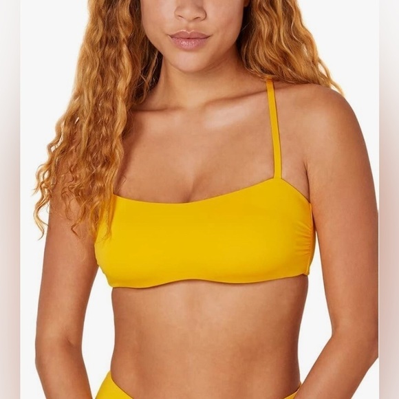 NWT Andie The Newport Bikini Top Sunbeam Yellow Women Size Large Classic Beachy - Picture 1 of 7
